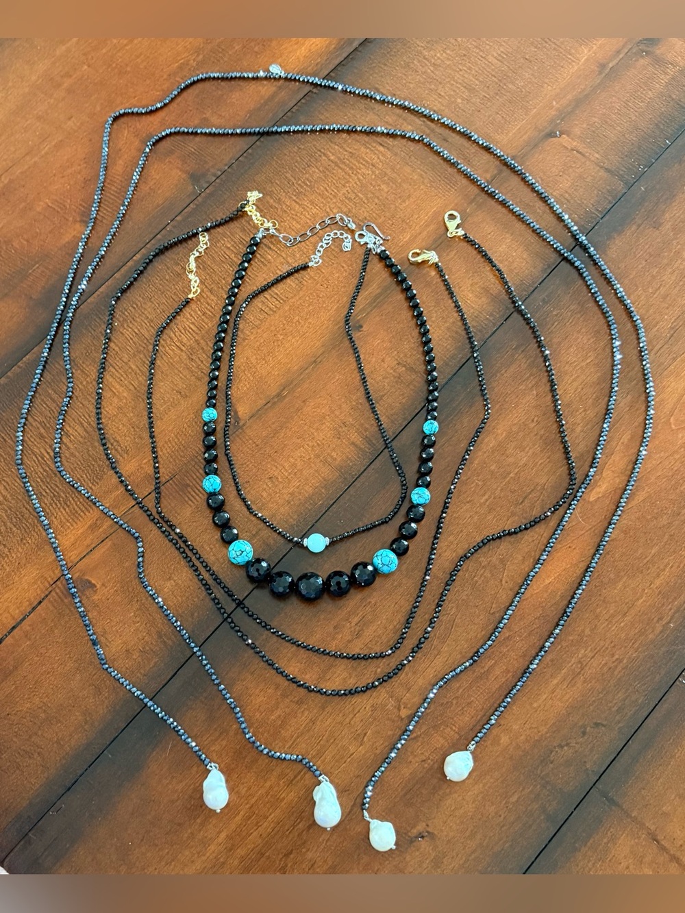 Bundle of 6 Stone Beaded Necklaces Bellezza and Sterling Silver
